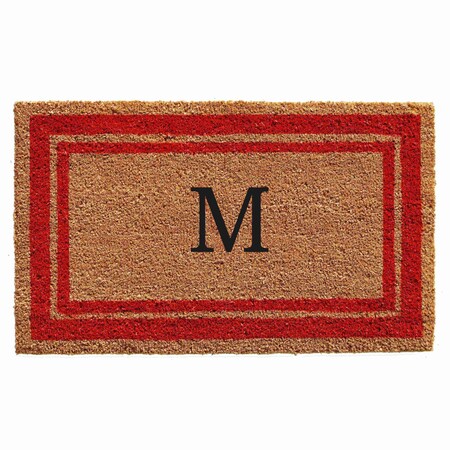 Calloway Mills Monogram Door Mat, Natural, Red, 24 in W x 36 in L 153032436M